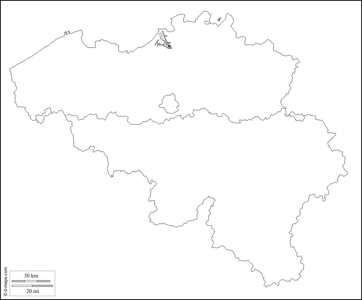 Mapa de Bélgica esquema