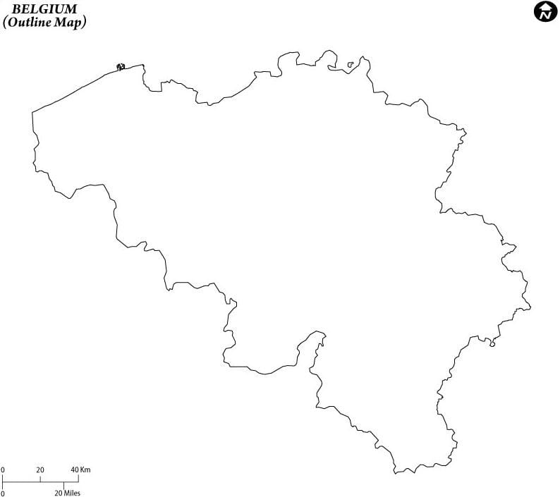 mapa en blanco de Bélgica