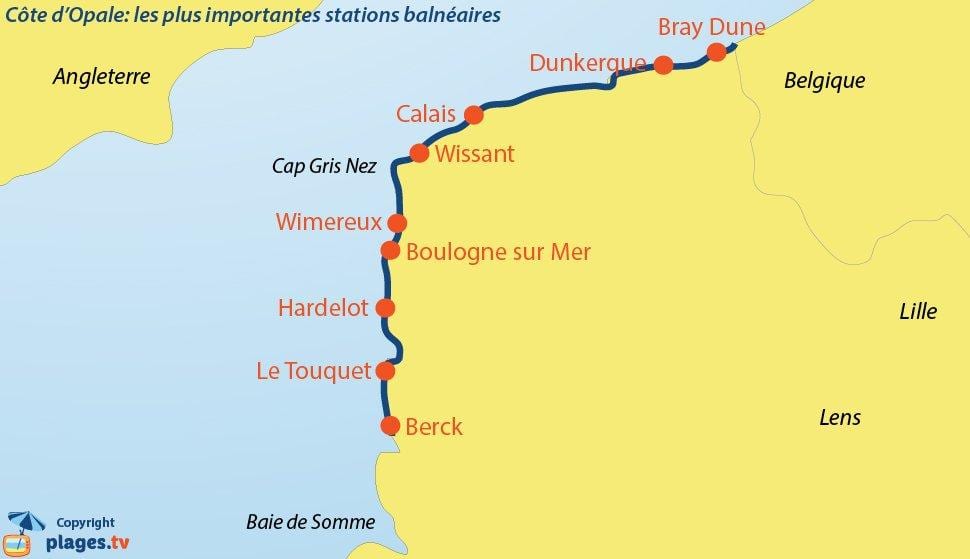 Mapa de Bélgica playas