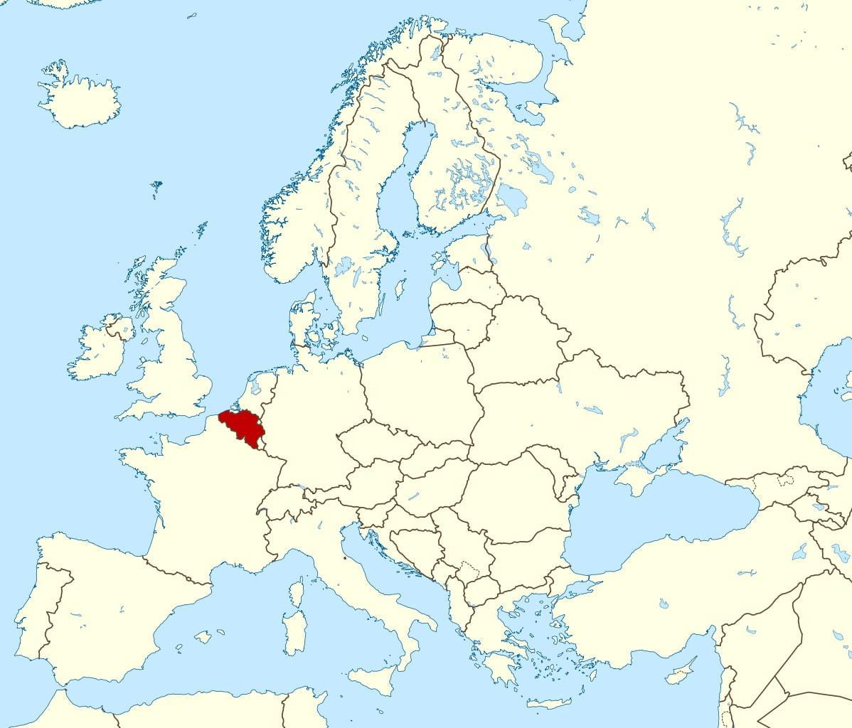 Mapa de Bélgica ubicación