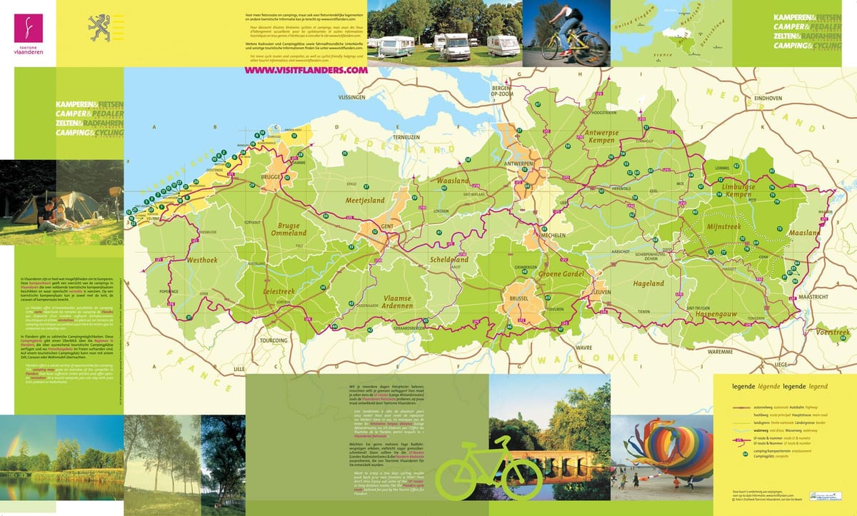 Bélgica campings en el mapa