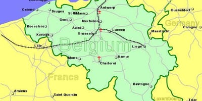 Aeropuertos en Bélgica mapa