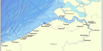Mapa de Bélgica costa