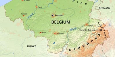 Mapa de Bélgica geografía