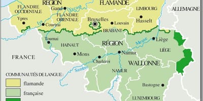 De habla francesa de Bélgica mapa