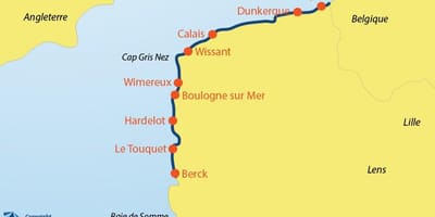 Mapa de Bélgica playas