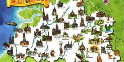 Mapa de Bélgica lugares de interés