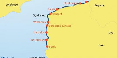 Mapa de Bélgica playas