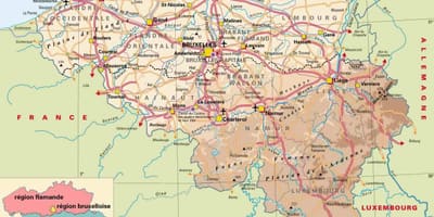 Mapa de las ardenas de Bélgica