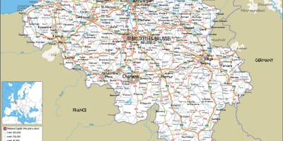 Mapa de carreteras de Bélgica