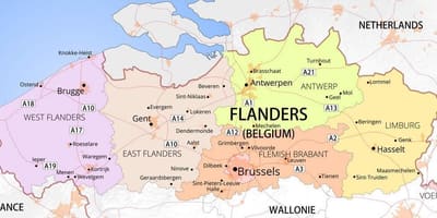 Mapa de flandes, Bélgica